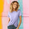thumbnail image 3 of Dalix Be Kind Embroidered Cotton Relaxed Fit Short Sleeve Crewneck Tee Shirt Women in Dark Lavender XS X-Small, 3 of 5