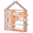 thumbnail image 2 of Qaba Kids Toy Storage Organizer with 4 Bins, Storage Cabinets, Bookshelf and 4-Layers Toy Collection Shelves, Orange, 2 of 9