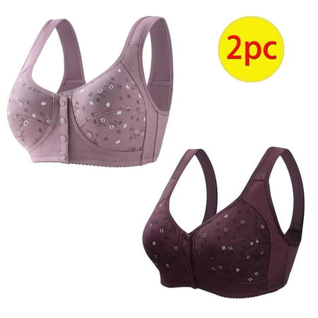 GENGING Bralette for Women 2PC Woman s Ladies Clearance Plus Size Color Comfortable Saved Items Bra Underwear