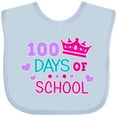 thumbnail image 3 of Inktastic 100 Days of School in Pink and Purple with Crown Girls Baby Bib, 3 of 4