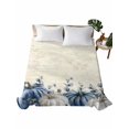 thumbnail image 2 of Queen Flat Sheet Only Retro Country Pumpkins Soft Microfiber Cooling Bedding Sheets Eucalyptus Leaves on Letter Flat Bed Sheet for Hotel,Home Decor, 2 of 9