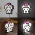 thumbnail image 2 of Swans 3D Novelty Light Box, Custom Text Option, Romantic Decor for Bedrooms and Valentine' s Day Celebrations (Width 20 inch, 50cm), 2 of 9