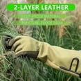 thumbnail image 3 of "Heavy-Duty Thorn Proof Rose Pruning Gloves–15.9-Inch Arm Protection, Durable Goatskin Leather Gardening Green Gloves for Men & Women (Sizes M)", 3 of 5