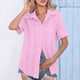thumbnail image 1 of Fiudx Ofertas Del Día Moda Mujer Casual Botón Sólido Blusa Manga Corta Camiseta Verano Tops, 1 of 7
