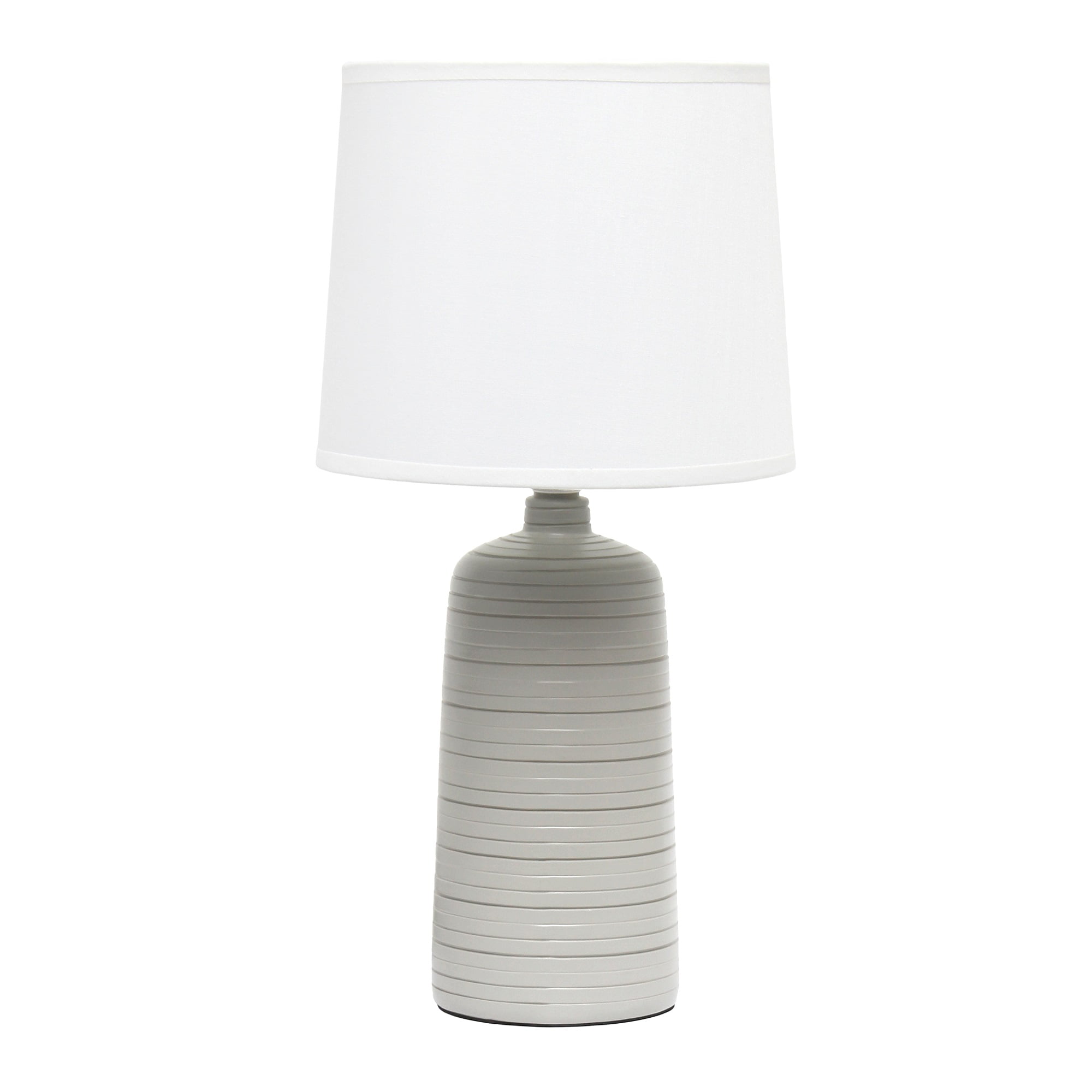Simple Designs Textured Linear Ceramic Table Lamp, Taupe