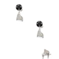 thumbnail image 2 of Delight Jewelry Silvertone 3-D Grand Piano Black Crystal Clip on Earrings, 2 of 5