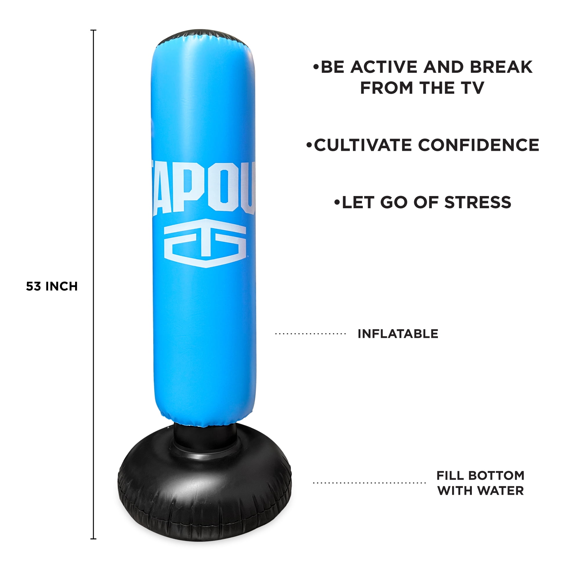★TOUT Y EST★ MINI PUNCHING LOGO BAG BLUE FDQSABA807M TAPOUT Kids Blue Boxing Kit: 8 oz Gloves, Inflatable