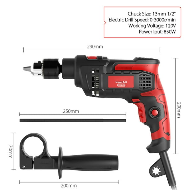 Meterk 12 Impact Drill Electric Hammer Hammer Drill