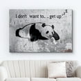 thumbnail image 2 of wall26 Canvas Print Wall Art Lazy Panda on Gritty Gray City Brick Wall Abstract Shapes Digital Art Graffiti &amp; Street Art Bohemian Scenic Urban Cityscape for Living Room, Bedroom, Office - 32&quot, 2 of 5