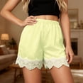 thumbnail image 2 of Vividxx Womens Pants Elegant Satin Shorts With Lace Trim Comfortable And Casual Wear Elastic Waist Soft Fabric Relaxing Home Pajama Bottoms Loose Fit Beach Trousers, 2 of 5