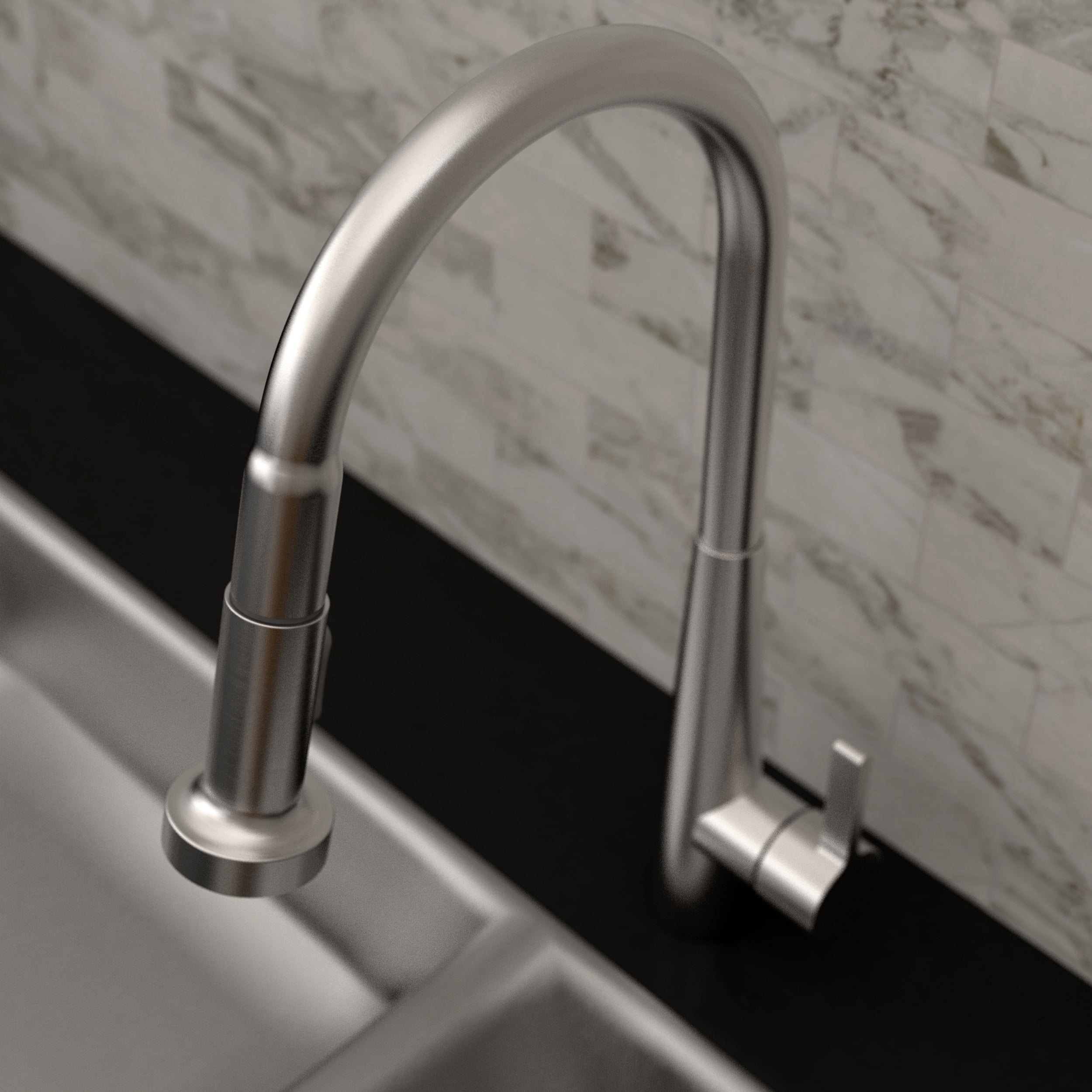 Belanger SIN78CSS Single Handle Pull-Down Kitchen Faucet with Zero-Weight and AutoRetrac Technology, Stainless Steel