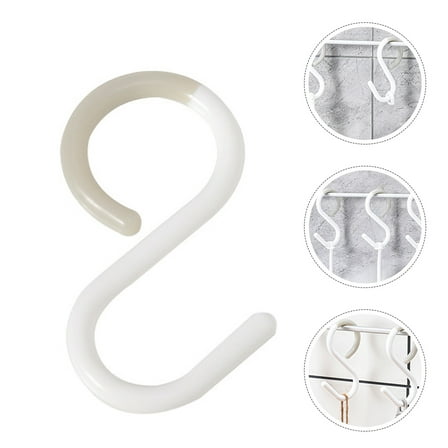 AURARMLET 12Pcs Plastic S-Shaped Hooks for Bathroom and Kitchen Hanging Coats Hats Towels Rustproof
