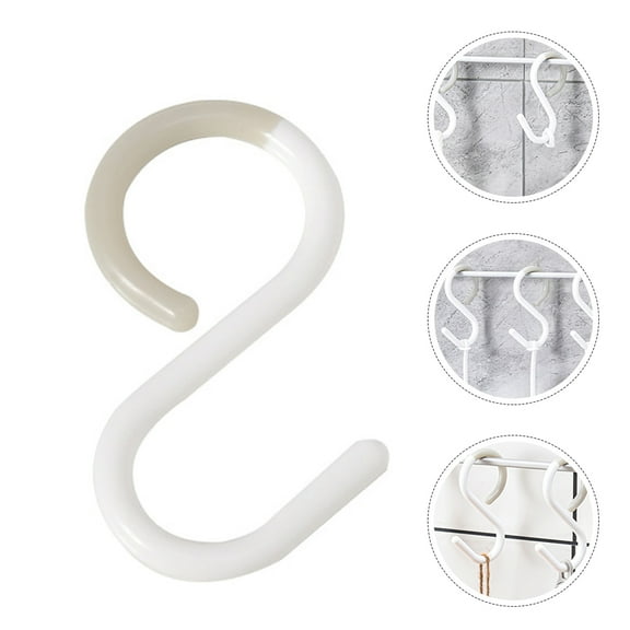 AURARMLET 12Pcs Plastic S-Shaped Hooks for Bathroom and Kitchen Hanging Coats Hats Towels Rustproof