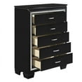 thumbnail image 4 of Mirror Accented Wooden Chest With 5 Drawers, Black, 4 of 8