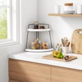thumbnail image 3 of Organizador de baño de esquina Forbena Countertop, 2 niveles, blanco/gris, 3 of 7