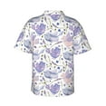 thumbnail image 4 of Xecao Lavender Flowers print Hawaiian shirt - a stylish short-sleeve button-down for men, perfect for casual beach and tropical outings., 4 of 9