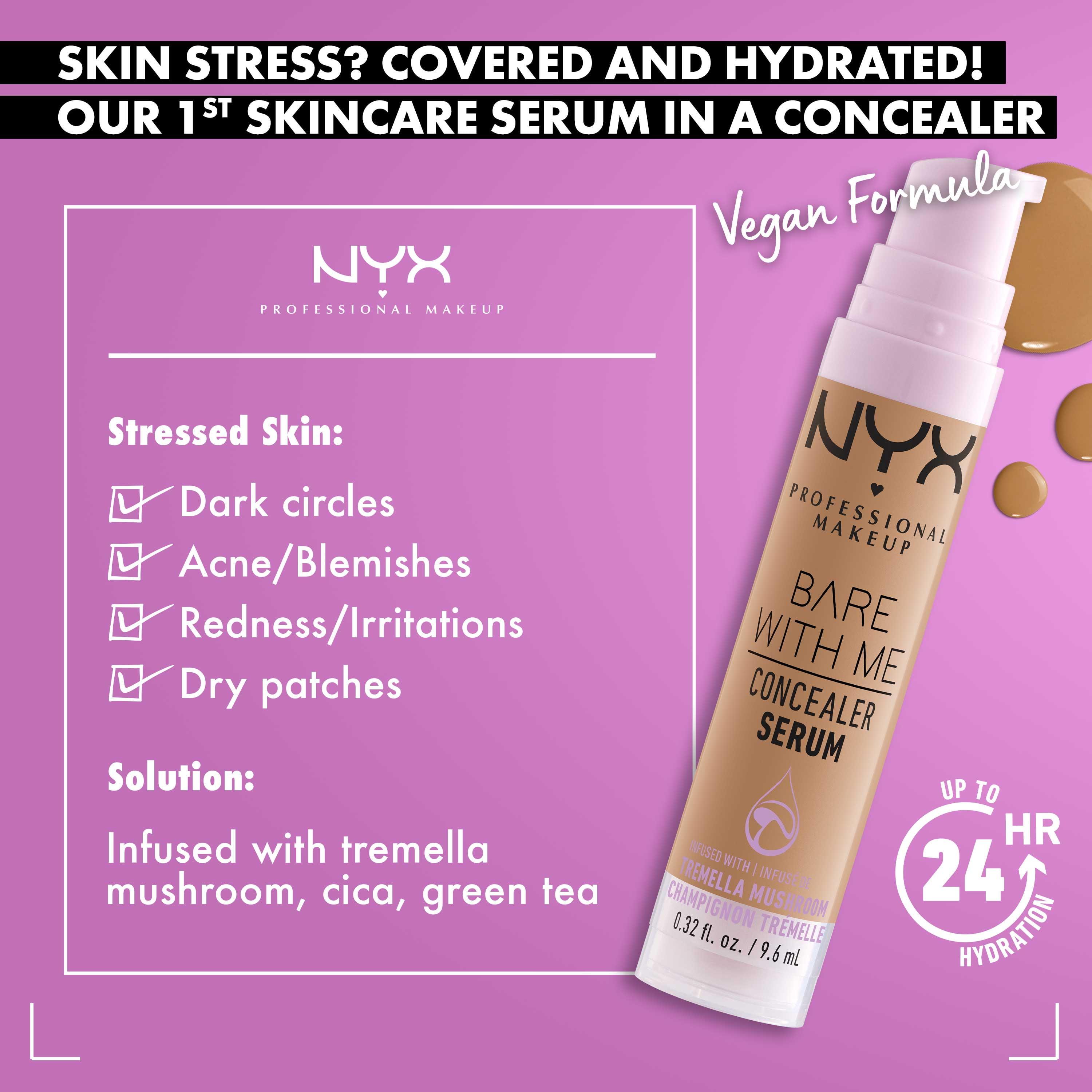 NYX Professional Makeup Bare oz With Medium fl Concealer Sand, Serum, 0.32 Me Coverage