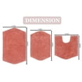 thumbnail image 2 of HOME WEAVERS Waterford Collection 100% Cotton Non-Slip Bathroom Rug Set Machine Washable Bathroom Rug-17"x24", Bath Rug- 21"x34", U Shaped Contour- 20"x20", Coral Color 3 Piece Bath Rug set, 2 of 8