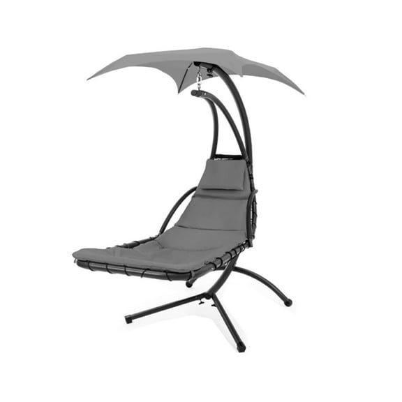 Garden Winds Custom Fit Replacement Canopy Top Cover Compatible with The Sky1831 Hanging Curved Chaise Lounge Chair - Upgraded Performance RIPLOCK 350 Fabric - Slate Gray