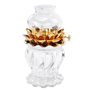 2 Pieces Oil Lamps for Indoor Use Crystal Glass Lotus Kerosene Lamp Buddha  Headlamp Oil Lantern Vintage Hurricane Lamp Kerosene Lantern Oil Candle