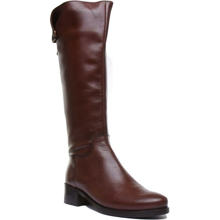 

JUSTINREESS Dominique Women s Leather Riding Boots With Back Zip In Wisky Size 7