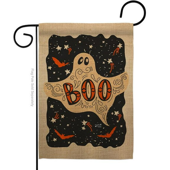 Angeleno Heritage G135095-BO 13 x 18.5 in. Ghoulish Boo Garden Flag with Fall Halloween Double-Sided Decorative Vertical Flags House Decoration Banner Yard Gift