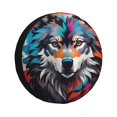 thumbnail image 1 of Fotbe Tie-Dye Wolf Head Funda de Llanta de Repuesto con Estampado, Engrosada, Ajuste Universal para Jeep, Remolque, RV, SUV, Camión-16 inch, 1 of 6