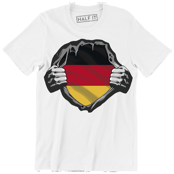 Funny Hand Ripping Off his Exposing The German flag Men's T-Shirt