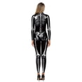 thumbnail image 2 of HOWPAY Halloween Costumes For Women Skeleton Print Bodysuit Digital Printed Jumpsuit Tight Stage Performance Outfit For Masquerade Party Event Halloween Costume M, 2 of 8