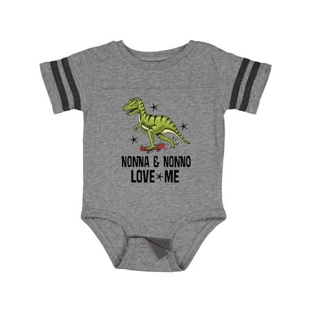 

Inktastic Nonna and Nonno Love Me Dinosaur Gift Baby Boy Bodysuit