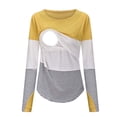 thumbnail image 2 of Youmylove Women Maternity T-Shirt Long Sleeve Crew Neck Striped Printed Nursed Tops Tee Shirts For Breastfeeding Comfy, 2 of 4