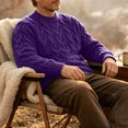 thumbnail image 4 of LYSMORA Men's Crew Neck Cable Knit Sweater Long Sleeve Pullover Top for Daily Commute Outdoor Walk Fall Winter Casual Outing, 4 of 6