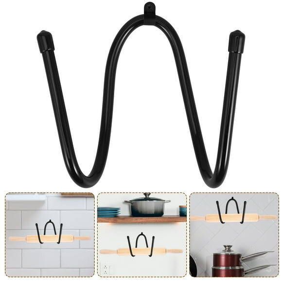 3pcs Wall Mounted Hooks for Hanging Rolling Pin Holder Rack Storage