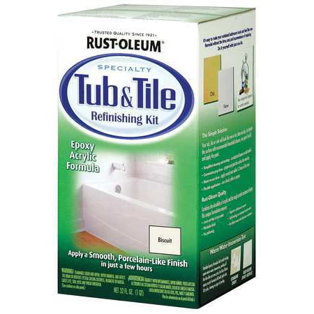 Rust-Oleum 7862519 Tub And Tile Refinishing 2-Part Kit, (Best Way To Refinish A Bathtub)