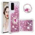 thumbnail image 1 of Funda para Samsung Galaxy S20 5G con Brillo Líquido Flotante, Purpurina, Parachoques y Anillo Giratorio Soporte, 1 of 5