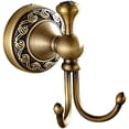 thumbnail image 1 of Gancho de pared con patrones ondulados en la base para albornoz Baño WC Gancho de latón de calidad para abrigo Toalla Sombrero Moda antigua para armario de entrada Dormitorio (Número de ganchos: dos) JFHHH pequeña, 1 of 5