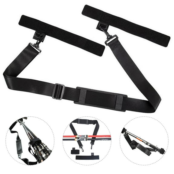 MLINS Pole Lure Rod Strap Fishing Gear Strap Travel 120x3.8cm Black