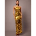 thumbnail image 5 of Gold Sequined Halter Neck Backless Maxi Cocktail Dress For Women, 5 of 7