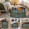 thumbnail image 5 of Turquoise Vintage Door Round Area Rug 7Ft Washable Circle Rugs for Dorm Laundry Room, Countryside Barn Abstract Art Non-Slip Carpet Floor Mats Indoor Outdoor Carpet Runner Aesthetic Home Decor, 5 of 8