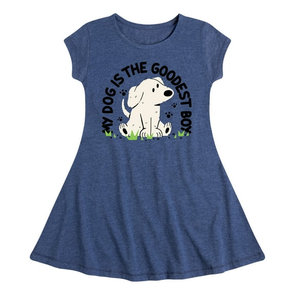 Instant Message - Goodest Boy - Toddler & Youth Girls Fit & Flare Dress