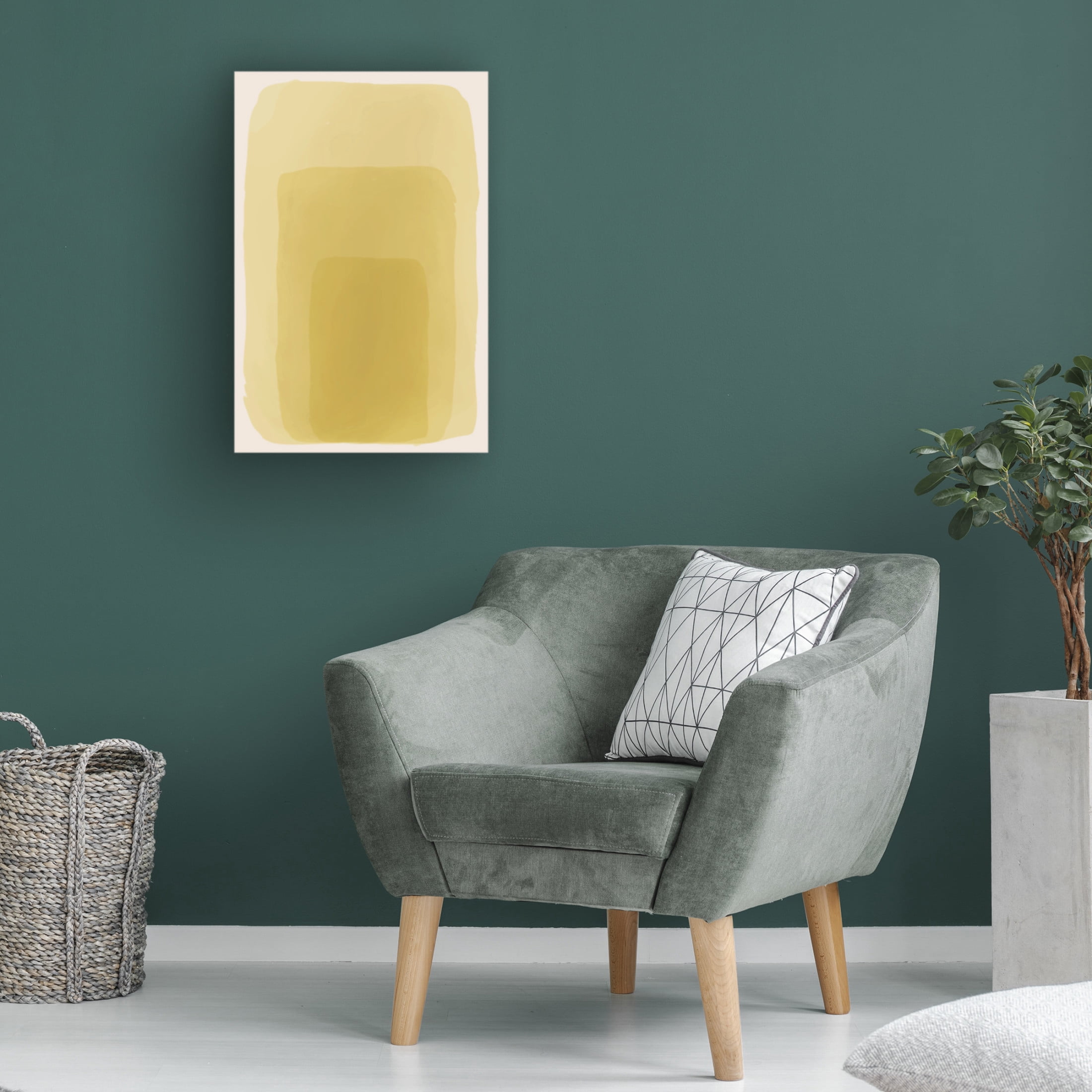 Trademark Fine Art jay stanley Yellow Watercolor Shapes 1 Canvas Wall Art