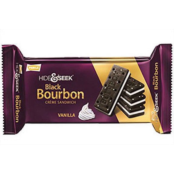 Parle Hide & Seek Black Bourbon Creme Sandwich - Vanilla 3.5 oz Pack of 2
