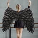 thumbnail image 5 of Grandes alas de ángel para adultos, accesorios para disfraces de hadas, alas decorativas, tela no tejida, impresa para fiestas, Halloween, carnaval, M , negro, 5 of 8