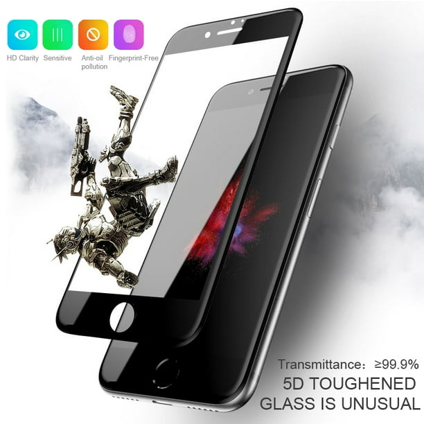 3D Verre pour iPhone 7 6 6S Plus Protecteurs d'Écran Rond Bord Incurvé Premium Trempé Pleine Couverture Smartphone Film Protecteur