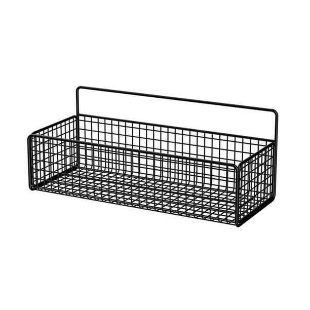 Cestas colgantes de pared, estantes, organizador de pared multifuncional para baño, para lavandería Negro