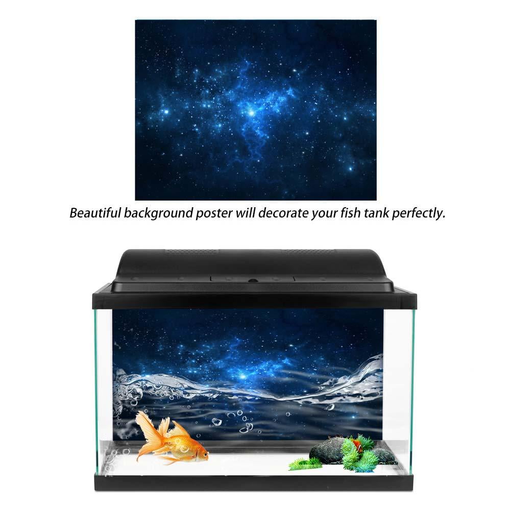 ScottDecor Tank Background Poster Backdrop Decoration Paper Star,Dreamy Universe Exploration 3D One Side Fish Tank 
