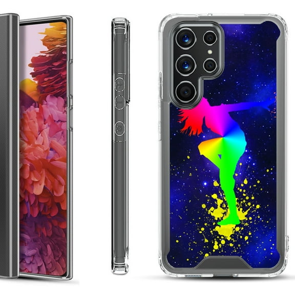 Shockproof Bumper Phone Case for Samsung Galaxy S22 Ultra 5G, by OneToughShield ® - Cosmos Dance