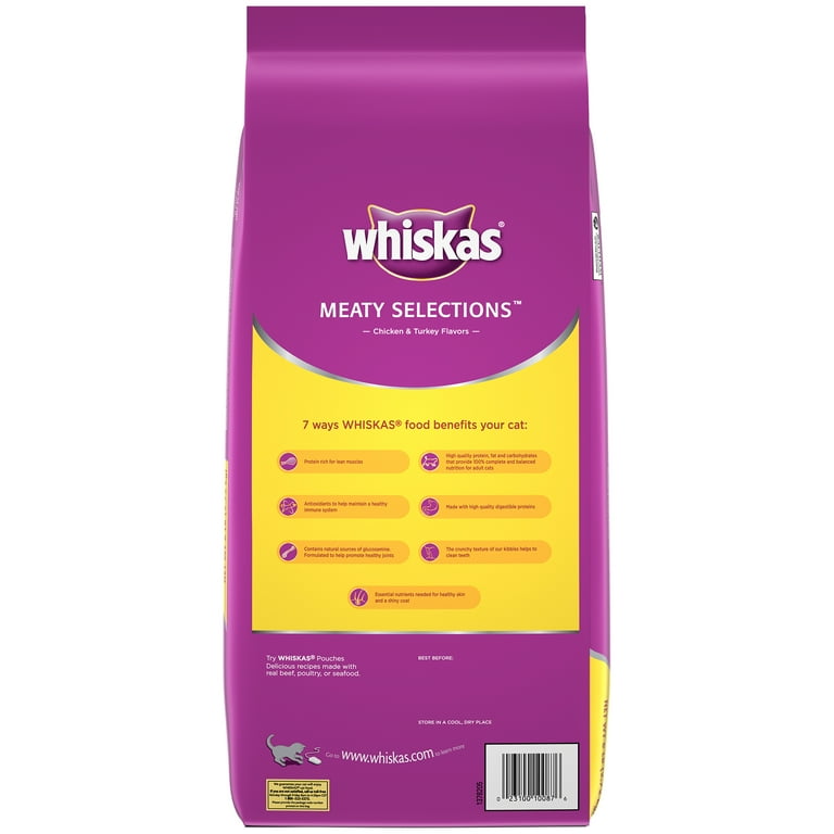 Whiskas meaty selections chicken and turkey flavors dry cat food 15 pounds new arrivals