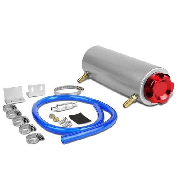 DNA Motoring OCT-T99-RD 7.25" x 2.5"ROUNDED BILLET ALUMINUM OIL CATCH RESERVOIR BREATHER TANK CAP RED