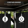 thumbnail image 4 of Pakunoda 4 Panel 13' X 6.5' Outdoor Curtains for 12' X 14' Gazebo, Waterproof Outdoor Privacy Curtain Panel set of 4, Black(Curtain Only), 4 of 8